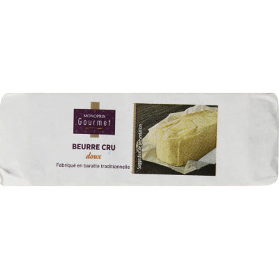 Monoprix Gourmet beurre cru doux 250g Monoprix Gourmet beurre cru doux 250g