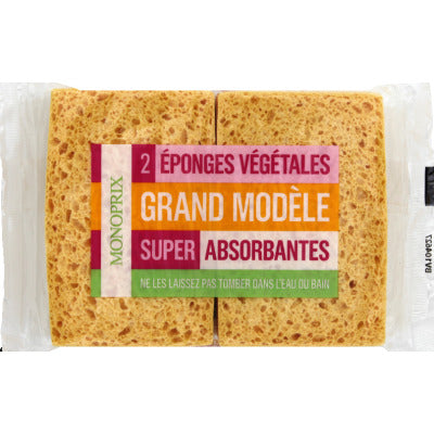 Monoprix Large model super absorbent vegetable sponges x2