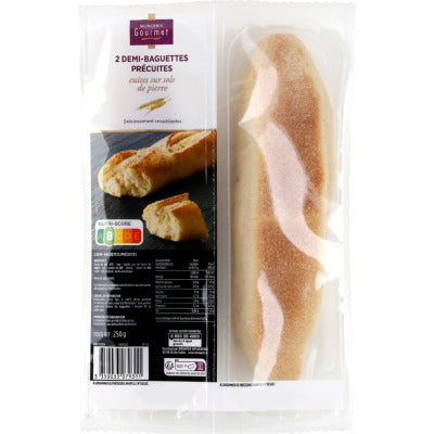 Monoprix Gourmet Pre-cooked Half Baguettes 2X125G