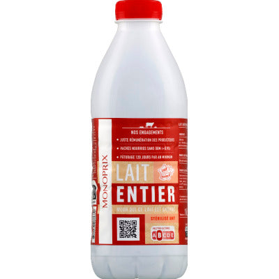 Monoprix UHT sterilized whole milk 1l