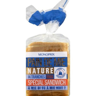 Monoprix Plain sandwich bread 550g