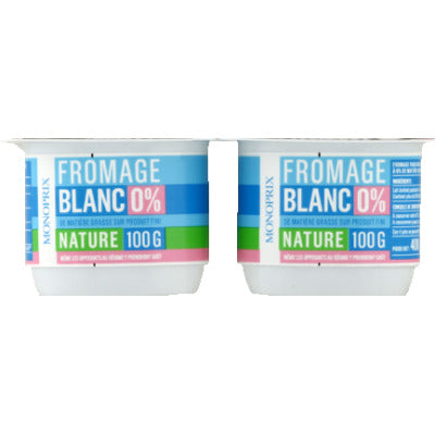 Monoprix 0% natural white cheese 4x100g