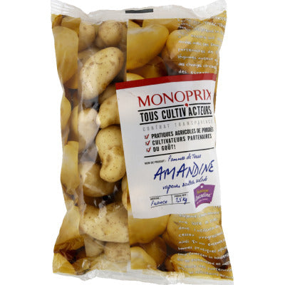 Monoprix Tous Cultiv'Acteurs Pomme De Terre Amandine Catégorie 1, 1,5Kg Monoprix Tous Cultiv'Acteurs Pomme De Terre Amandine Catégorie 1, 1,5Kg