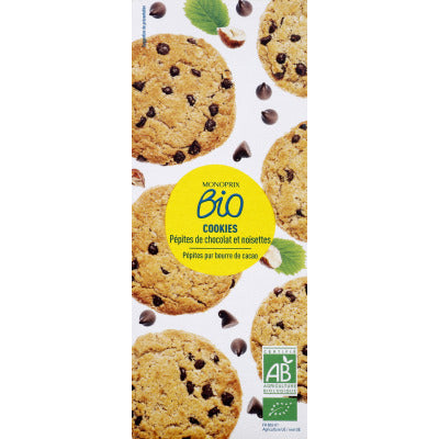 Monoprix Bio Cookies aux pépites de chocolat et noisettes 175g Monoprix Bio Cookies aux pépites de chocolat et noisettes 175g