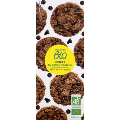 Monoprix Bio Dark Chocolate Chip Cookies 175g Monoprix Bio Dark Chocolate Chip Cookies 175g