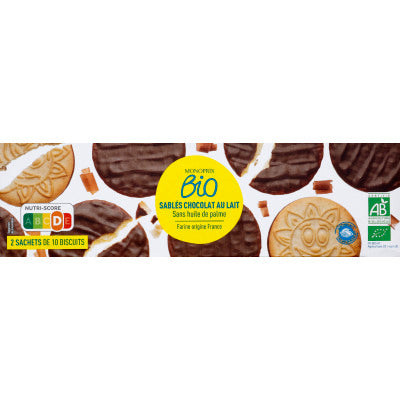 Monoprix Bio Shortbread cookies covered with milk chocolate 200g Monoprix Bio Shortbread cookies covered with milk chocolate 200g