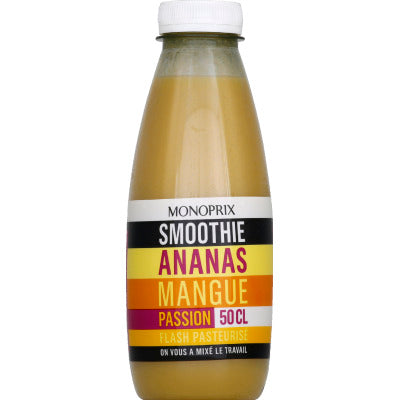 Monoprix Pineapple, mango and passion fruit, smoothie 50cl