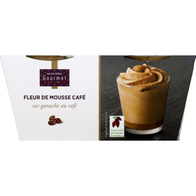 Monoprix Gourmet Coffee mousse flower on its ganache 2X80g