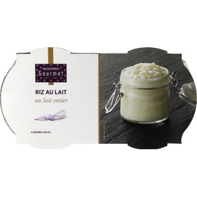 Monoprix Gourmet plain rice pudding pack of 2x140g