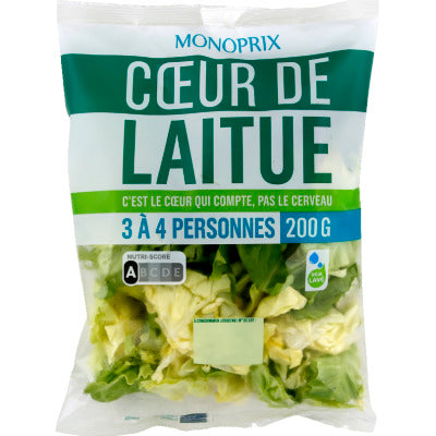Monoprix Cœur de laitue sachet de 200g Monoprix Cœur de laitue sachet de 200g