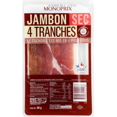 Monoprix Dry Ham 80G