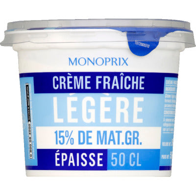 Monoprix light crème fraîche 50cl jar