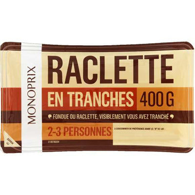 Monoprix Fromage À Raclettes En Tranches 2-3 Personnes 400G Monoprix Fromage À Raclettes En Tranches 2-3 Personnes 400G