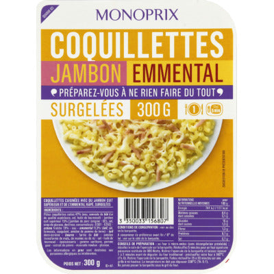 Monoprix Coquillettes with ham and Emmental 300g