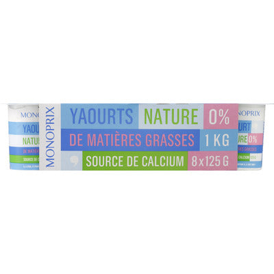 Monoprix Natural Yogurt 0% 125g