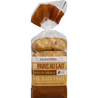 Monoprix Milk bread x10 & chocolate chips 350g