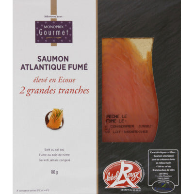 Monoprix Gourmet Smoked Salmon Red Label 80g