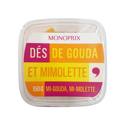 Monoprix Dés de gouda et mimolette 150g Monoprix Dés de gouda et mimolette 150g