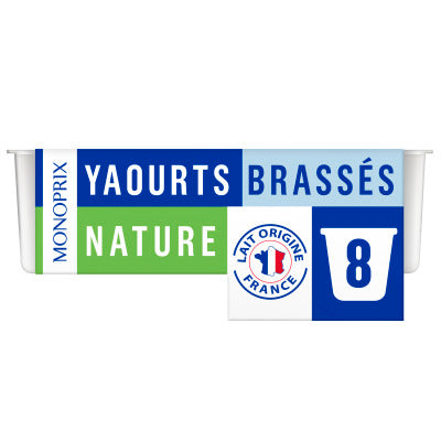 Monoprix Natural stirred yogurts 8x125g