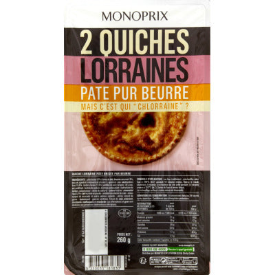 Monoprix Quiche Lorraine Pâte Pur Beurre 2x260g Monoprix Quiche Lorraine Pâte Pur Beurre 2x260g