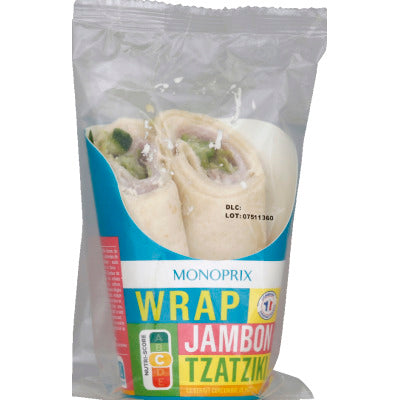 Monoprix Wrap jambon Tzatziki 180g Monoprix Wrap jambon Tzatziki 180g