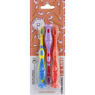 Monoprix Children's toothbrush 2-6 years x3