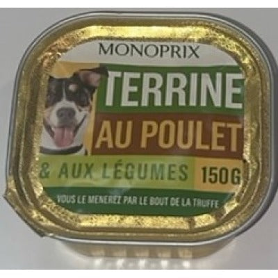 Monoprix Terrine Au Lapin & Aux Légumes Pour Chien 150G