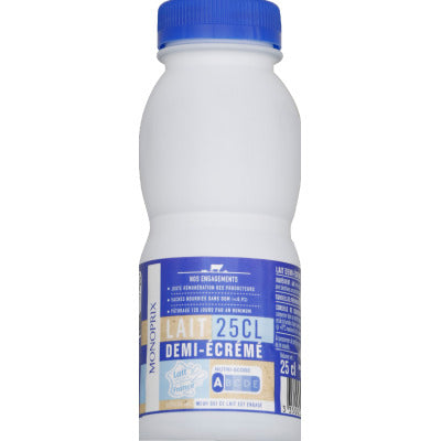 Monoprix Lait demi-écrémé stérilisé UHT 25cl