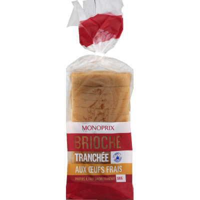 Monoprix Fresh Egg Brioche Sliced 500G
