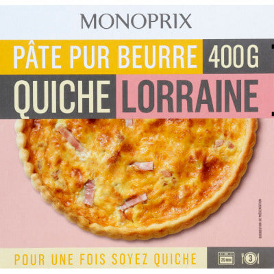 Monoprix Quiche Lorraine Pâte Pur Beurre 400G Monoprix Quiche Lorraine Pâte Pur Beurre 400G