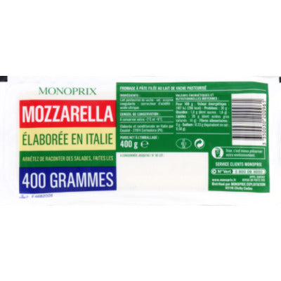 Monoprix Mozzarella 400g Monoprix Mozzarella 400g