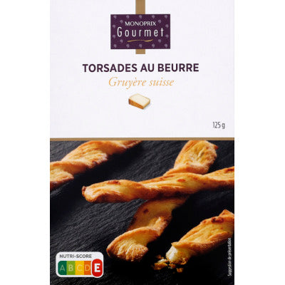 Monoprix Gourmet Gruyere Butter Twists 125g