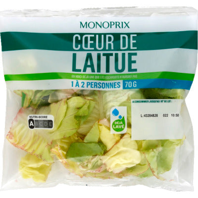 Monoprix coeur de laitue 70g Monoprix coeur de laitue 70g