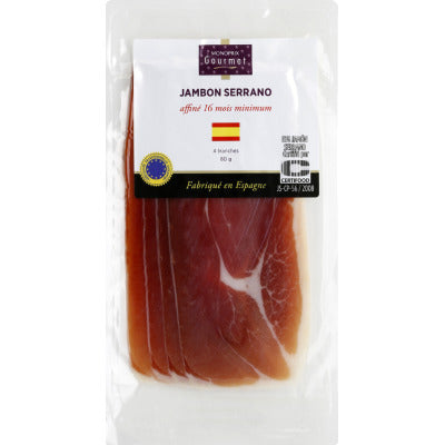 Monoprix Gourmet Serrano Ham Matured 16 Months Minimum 80G
