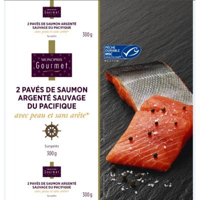 Monoprix Gourmet 2 MSC wild salmon fillets with skin 300g