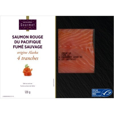 Monoprix gourmet wild smoked salmon 120g
