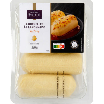 Monoprix Gourmet quenelles lyonnaises nature pur beurre 320g Monoprix Gourmet quenelles lyonnaises nature pur beurre 320g