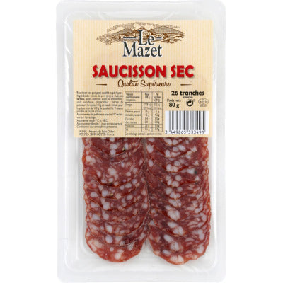 No Name Le Mazet Saucisson Sec Tranché 26T 80G No Name Le Mazet Saucisson Sec Tranché 26T 80G
