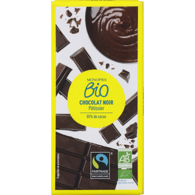 Monoprix Organic Dark Pastry Chocolate 55% Cocoa 200G Monoprix Organic Dark Pastry Chocolate 55% Cocoa 200G