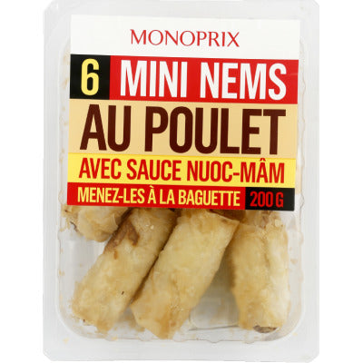 Monoprix mini chicken spring rolls with nuoc-mâm sauce 200g