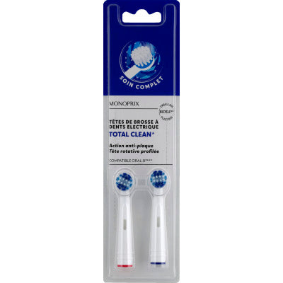 Monoprix Total Clean X2 Electric Toothbrush Heads