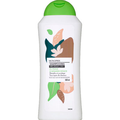 Monoprix gentle shampoo 2 in 1 almond 500ml