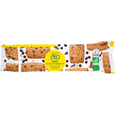 Monoprix Bio Shortbread with Dark Chocolate Chips and Seeds 140G Monoprix Bio Shortbread with Dark Chocolate Chips and Seeds 140G