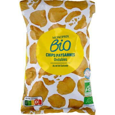 Monoprix Bio Chips Paysannes Ondulées 125g Monoprix Bio Chips Paysannes Ondulées 125g