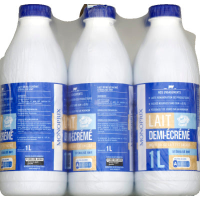 Monoprix Semi Skimmed Milk 6x1L