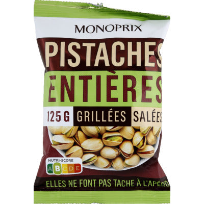Monoprix Pistaches entières grillées salées 125g Monoprix Pistaches entières grillées salées 125g