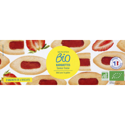 Monoprix Bio Barquettes Saveur Fraise 120G Monoprix Bio Barquettes Saveur Fraise 120G