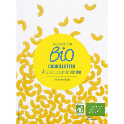 Monoprix Bio pasta shells with durum wheat semolina 500g Monoprix Bio pasta shells with durum wheat semolina 500g