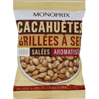 Monoprix Cacahuètes grillées à sec 150g Monoprix Cacahuètes grillées à sec 150g