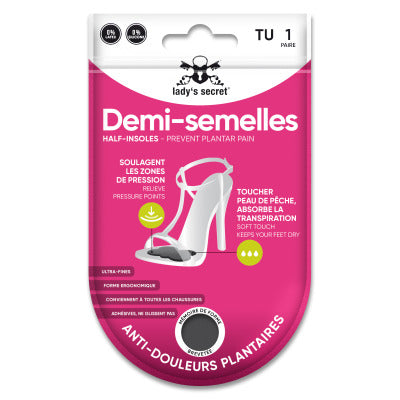 Lady Secret Lady'S Secret 1/2 Black Insoles for Plantar Pain